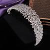 Echsio Bridal Cz Head Band Copper Alloy Hair Accessories Cubic Zircon Wedding Crown Quinceanera Tiara for Women BC5910