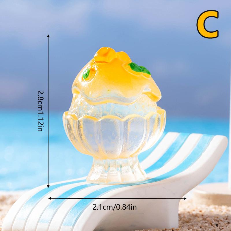 Mini Fruit Smoothie Desktop Ornaments Micro Landscape Model Home Garden Decor Toy