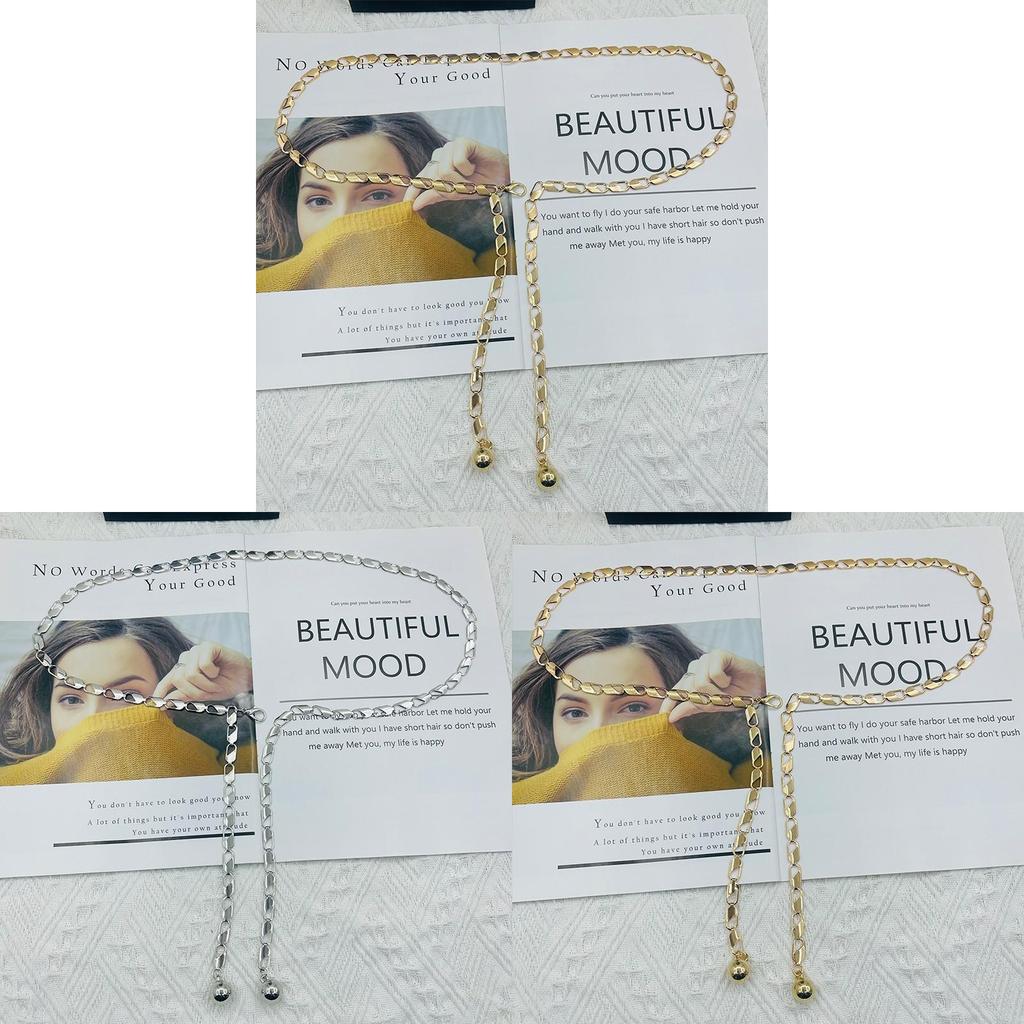 Metal Chain Waist Belt For Women With Water Drill Embellishments Fashionable Accessory For Dresses And Suits