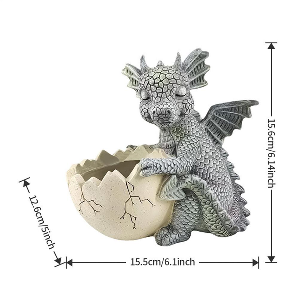 Dragon Planter Eggshell Planter Resin Plant Pots Indoor for Outdoor Window Garden Balcony Desk Nursery Gardening Lovers