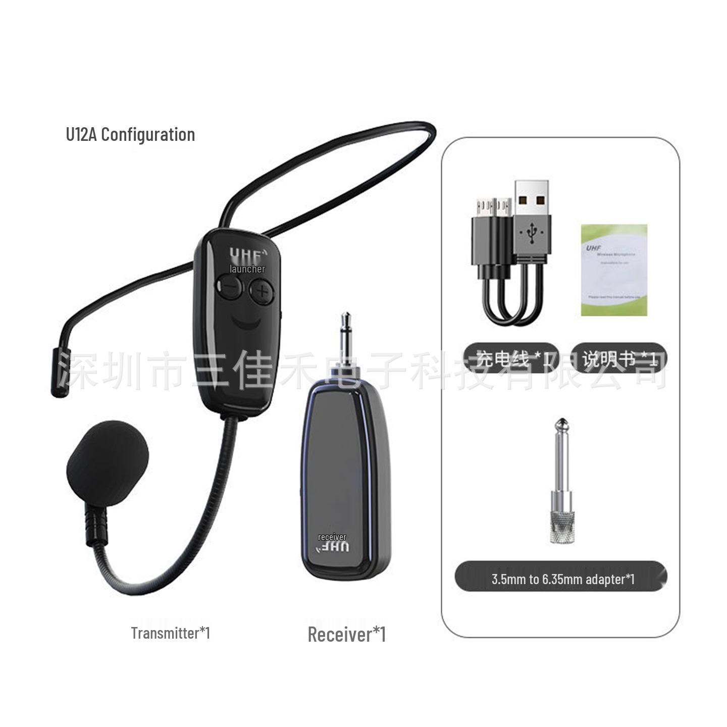 

UHF Wireless Headset Mic for Teachers, Tour Guides, and Presenters UHF Headset Wireless Microphone Single Transmitter