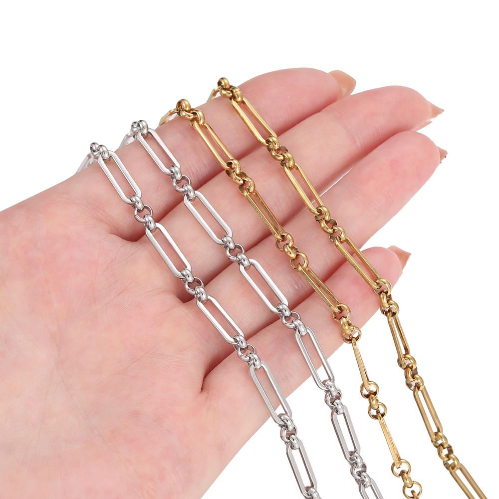 1Meter 4x14mm Stainless Steel Chain No Fade Cable Chains for Necklace Bracelet Anklet DIY Jewelry Making Component