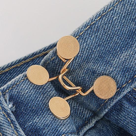 No Sewing Buttons Adjustable Waist Buckles Easy Install Reusable Jeans Waist
