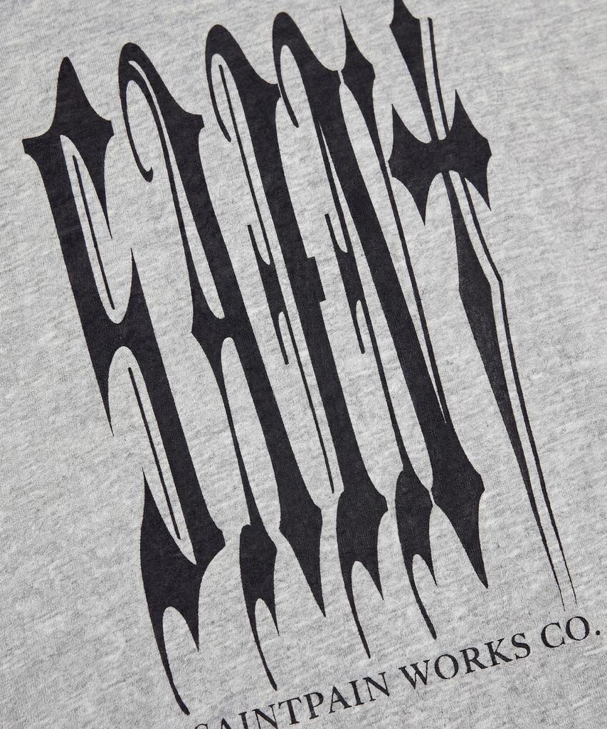 SAINTPAIN Sp Gothic Big Logo Heavyweight Crop Short Sleeve Tee Melange Grey