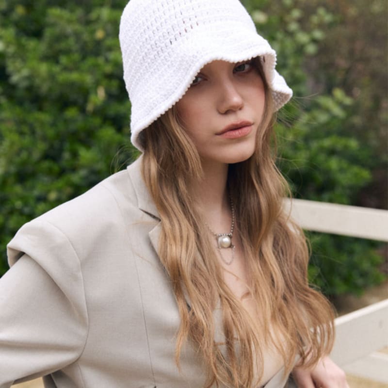 

ACCLET Cotton Crochet Hat (Cotton Crochet Hat) CH030WH white