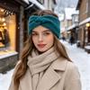 Stylish Retro Knot Headband Women Winter Headband Twist Knitted Thick Warm Ear Elastic Hair Accessory for Autumn Warmers Cozy Head Wrap Cold Weather