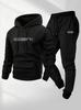 2025 Men's Pullover Hoodie and Jogger Set with Printed Logo