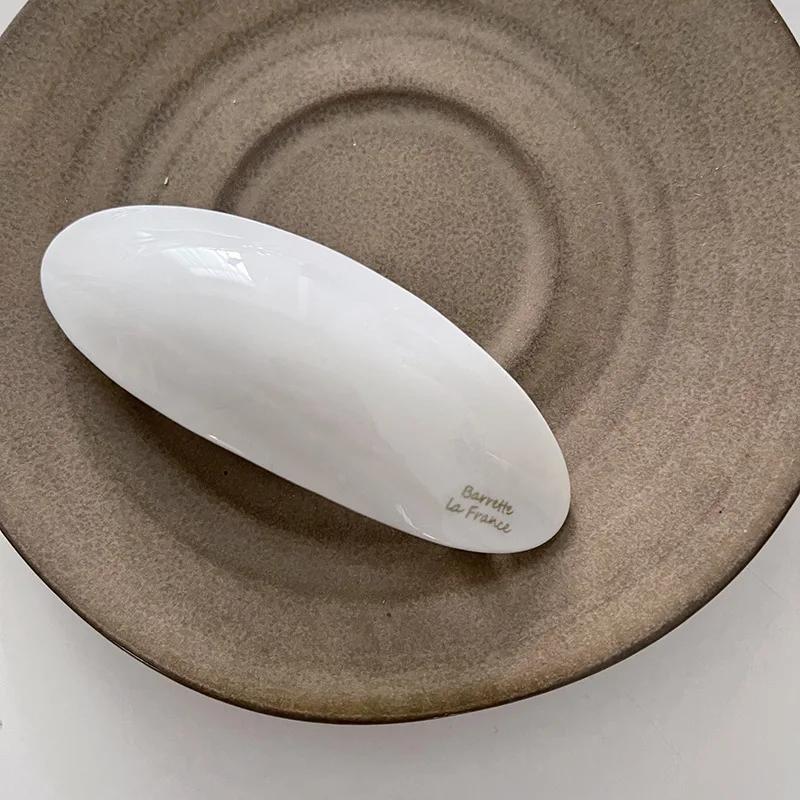 Essigsäure-Haarspange, Federspange für Mädchen, große Haarnadel, Kopfbedeckung, glänzende elliptische Bogen-Haarnadel, Haar-Accessoires