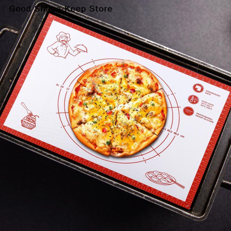 1 Stück Silikon Antihaft-Küchenhelfer Backformen Backmatte Knetmatte Teigmatte Pizza Kuchen Teigbereiter Küche Kochen Grill