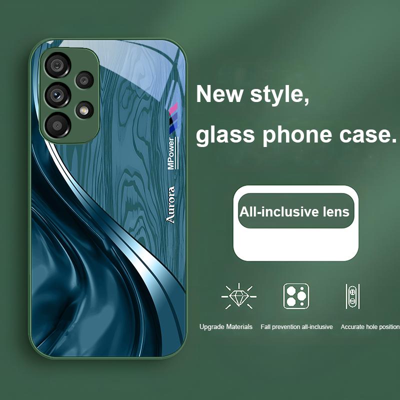 Wood Grain Silk Silver For Samsung Galaxy Note 10 Plus S20 21 FE S23 Ultra S8 9 A70 72 73 50 51 52 53 Tempered Glass Phone Case