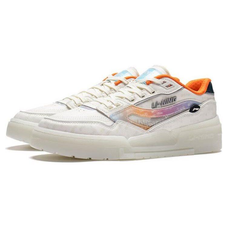 Li Ning 001 BTC Prm Abrasion Resistant Breathable Low top Skateboard Shoes Men's White AGCT003-2
