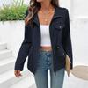 Women's Solid-Color Fashionable Casual Drawstring Waist Long-Sleeve Jacket For Fall/Winter