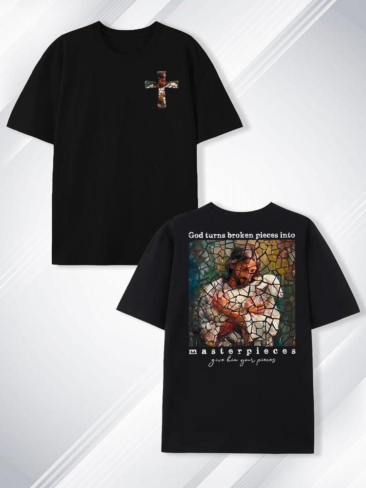 Soft Cotton Dual-Sided Print T-Shirt for MenCross amp; Religious MotifsComforta wbr/ b Unisex T-Shirt S