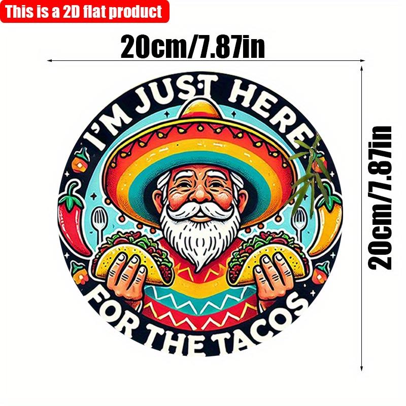 

2D Flat 20*20 см 1 шт деревенский стиль Я здесь только ради тако Простой фермерский дизайн изображения круглый декор, урожай овощей и вкусных блинов 20*20cm