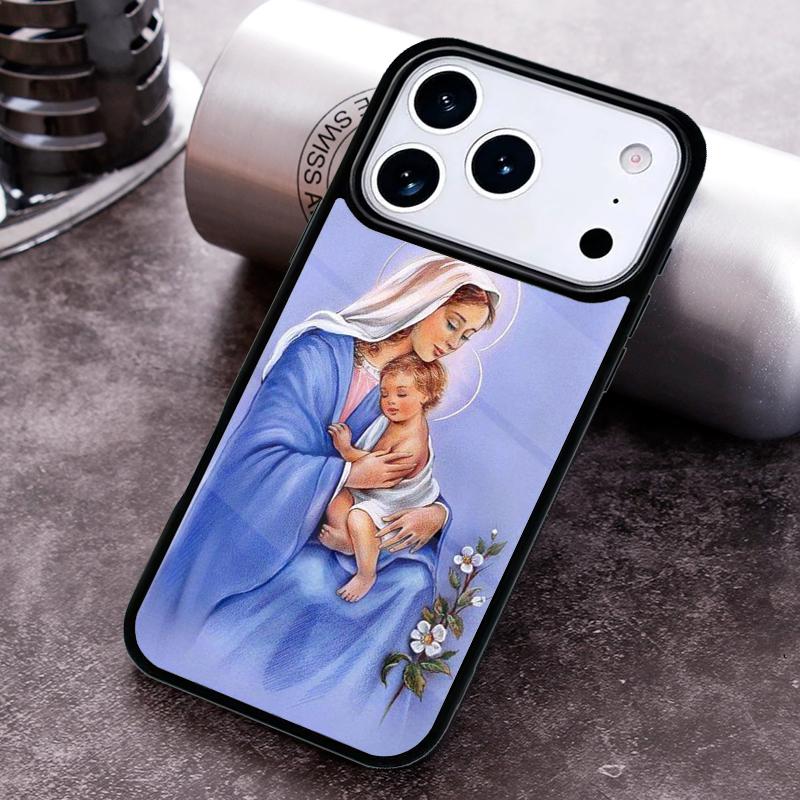 Virgin Mary Phone Case For iPhone 17,16e,15,14,13,12,11,Mini,Pro,MAX soft Silicone Cover