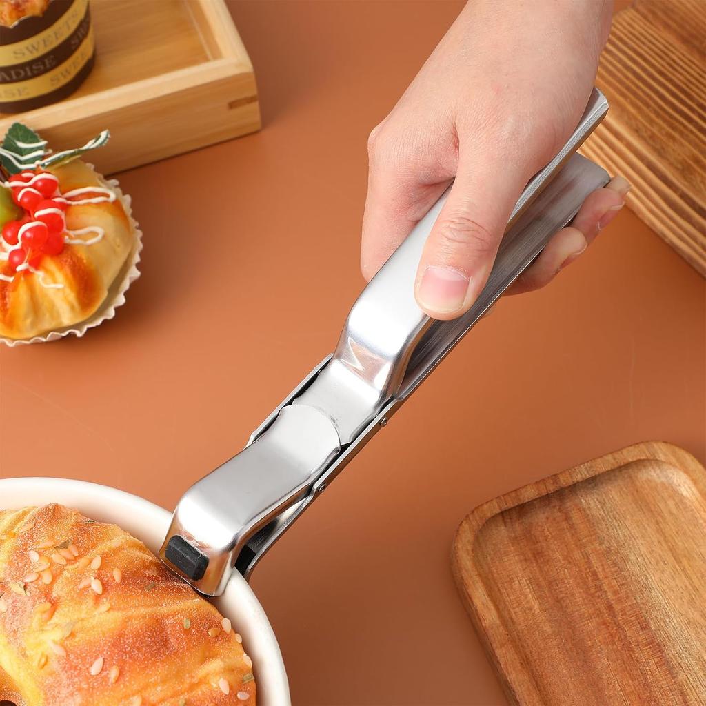 Stainless Steel Bowl Clip Bowl Gripper Tongs Hot Plate Gripper Anti-scald Bowl Holder Clip Kitchen Cooking Tongs