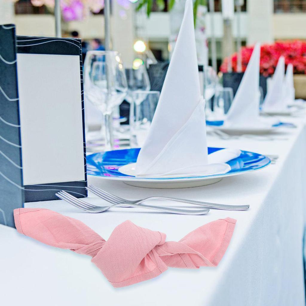 12Pcs Soft Cotton Blend Table Napkins 40Cm Washable Reusable Natural Blush Pink Dinner Napkins for Wedding Reception Holiday