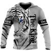Fashion Spring Autumn Animal Hoodies White Tiger Skin 3D All Over Printed Men's Sweatshirts Unisex Pullover Casual Jacket