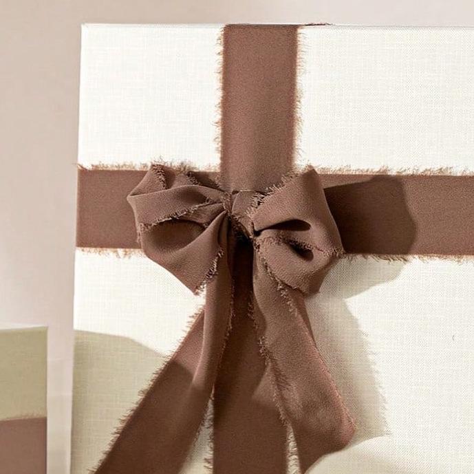 Hand-Torn Raw Edge Chiffon Ribbon Bouquet Streamer for Wedding Flowers