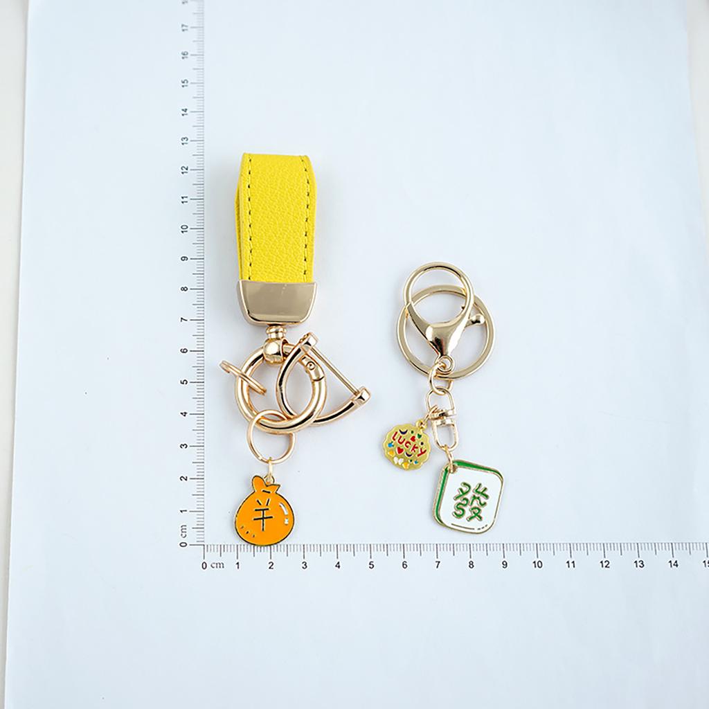 Luck Mahjong and Money Bag Keychain Pendant Elegant Hanging Pendant Alloy Texture for Good Fortune and Wealth Charm