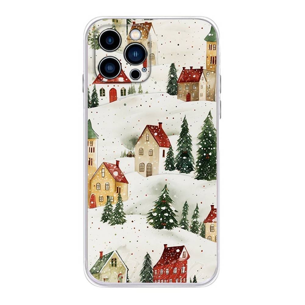 

Cartoon Christmas Style Phone Case For iPhone 17 16,15,14,13,12,11 Plus,Pro,Max,XR,Plus,E,Mini Transparent Soft Cover iPhone12