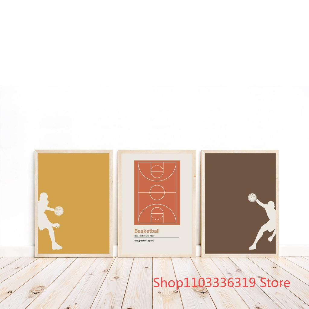 Retro Basketball Boys Room Playing Basketball Art Poster Canvas Painting Wall Prints Picture for Living Room Home Decor