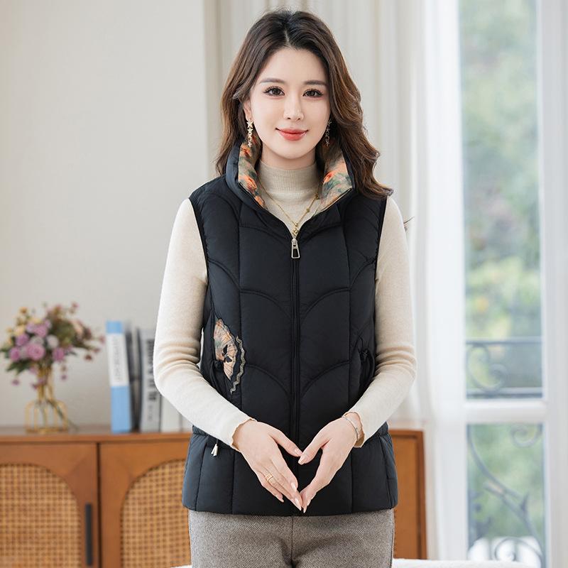 

Mother Down Cotton-padded Jacket Short Vest Short Autumn and Winter Cotton-padded Clothes Middle-aged and Elderly Winter Clothes Practical Use XL