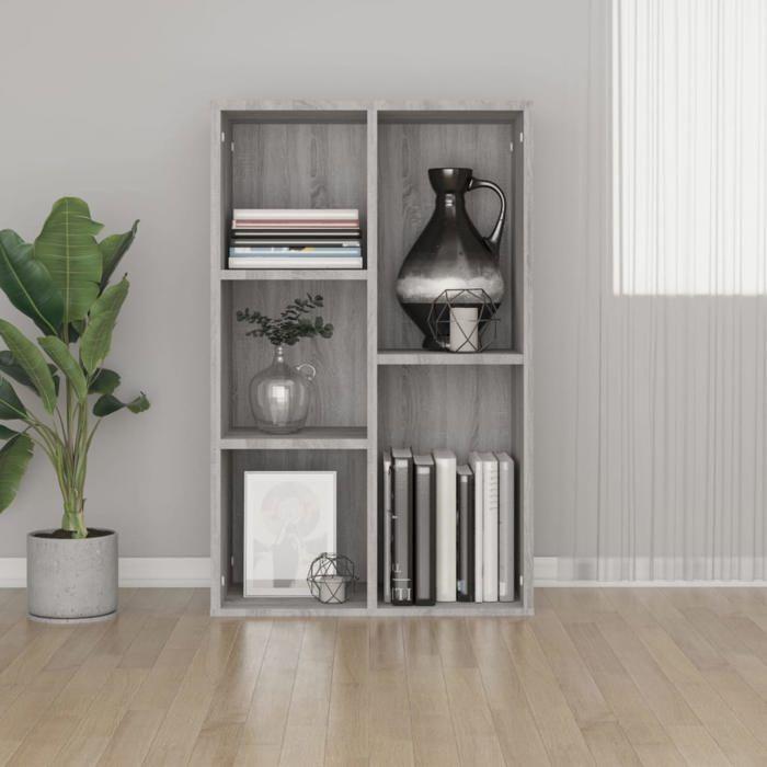 VidaXL Bibliothèque-Buffet sonoma gris 50x25x80 cm bois d'ingénierie 826612