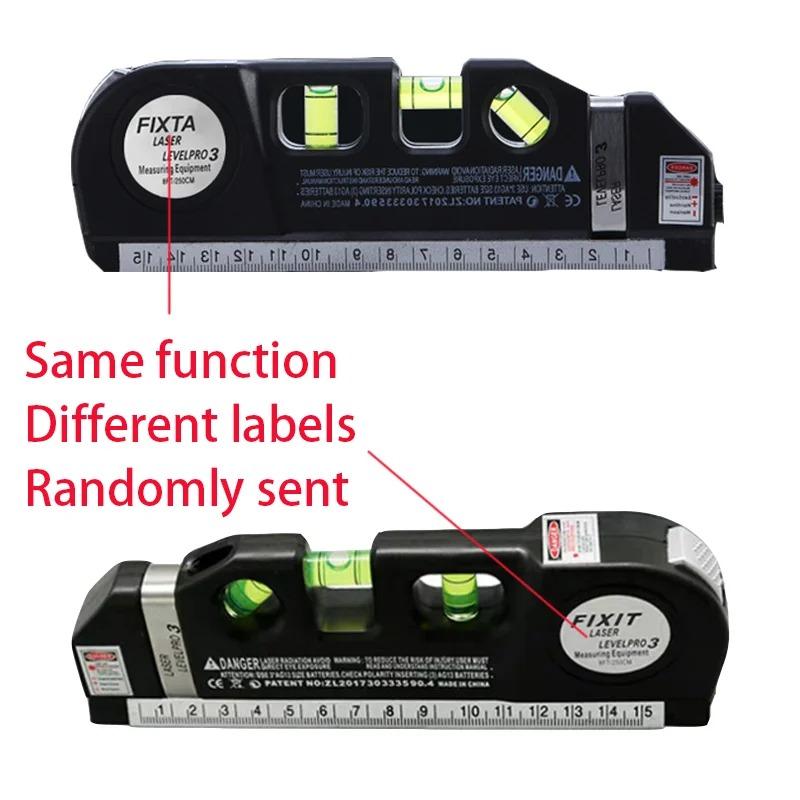 Laser Level Multipurpose Line Laser Leveler Tool Cross Line Lasers with 2.5M Standard Measure Tape and Metric Rulers Renovation