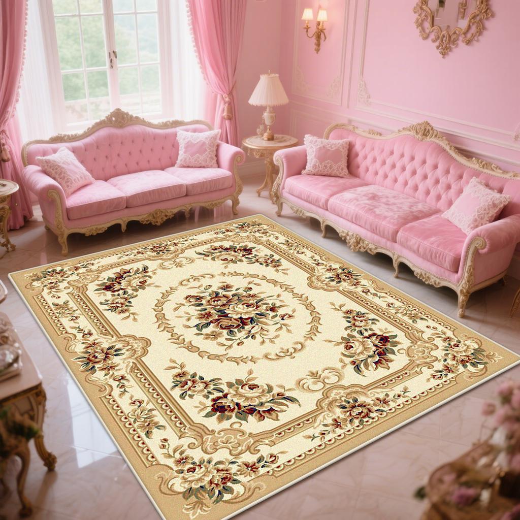 European Luxury Carpet Flower Decoration Living Room Large Area Rugs Classical Bedroom Sofa Fluffy Soft Foot Mat Customizable