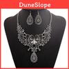 Fashion Hollowed Out Butterfly And Flower Design Women Necklace Earring Set For Women And Men