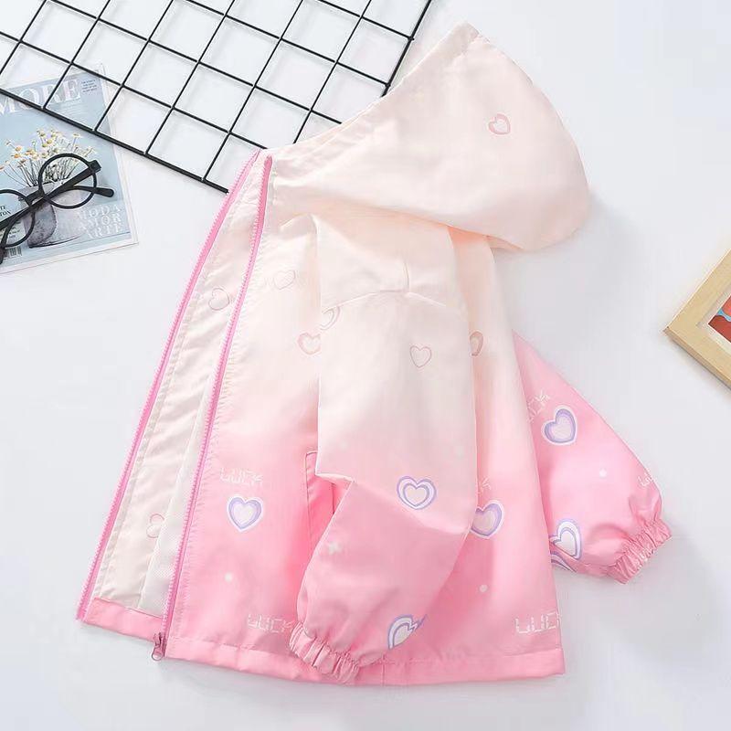 Korean Fashion Jacket For girls Teenager Casual Gradient Hooded Coat Boys Blazer Spring Autumn Windproof Sweet Coats Windbreaker