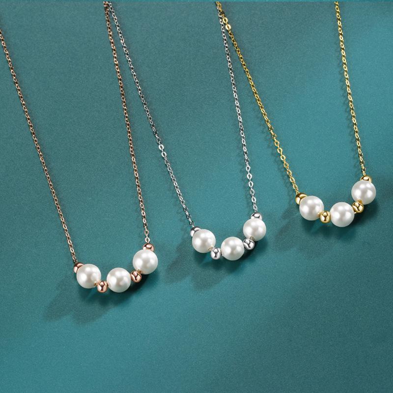 Sansheng III Pearl Necklace Women's Fashion Versatile Personality Retro Pearl Pendant Accessories
