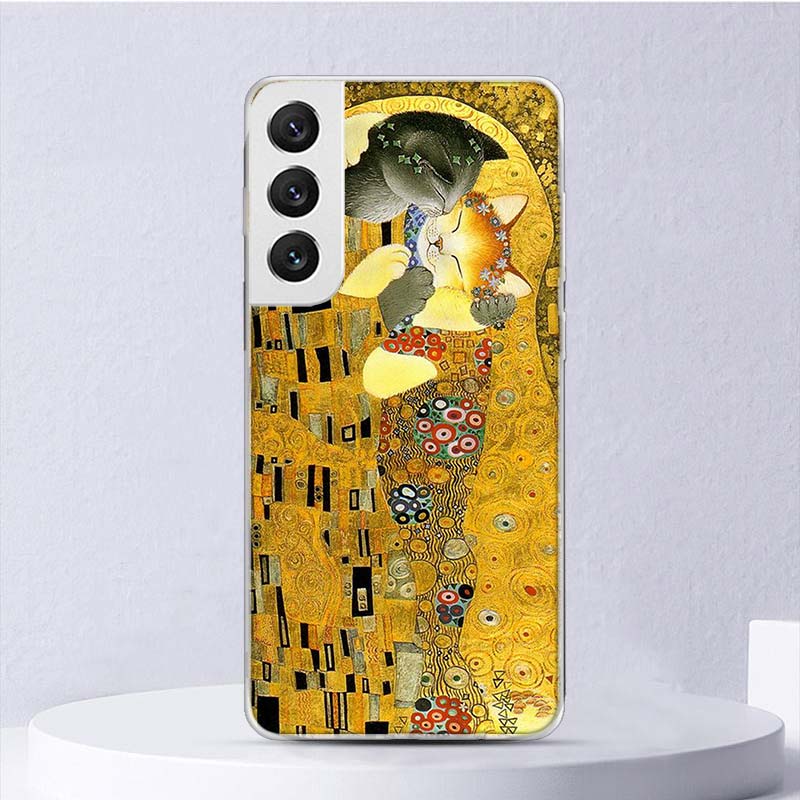 Custodia Morbida Design Il Bacio di Gustav Klimt Per Samsung Galaxy S22 S21 Ultra S20 FE S10 Plus Copertura Telefono S9 S8 + S10E S7 Edge S6 Funda
