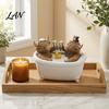 Rustic Bathroom Countertop Accessory Highland Cow Figurine, Cows Toasting In Bathtub Resin Statue, Farmhouse Accessories Cute Farm Animal Tabletop