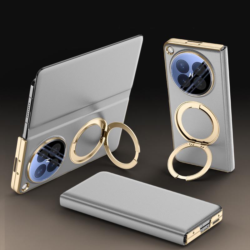 

For OPPO Find N6 Case ELVEV Magnetic PU Leather Full Protection 360° Rotating Ring Holder Flip Cover for Find N 6 OPPO Find N6