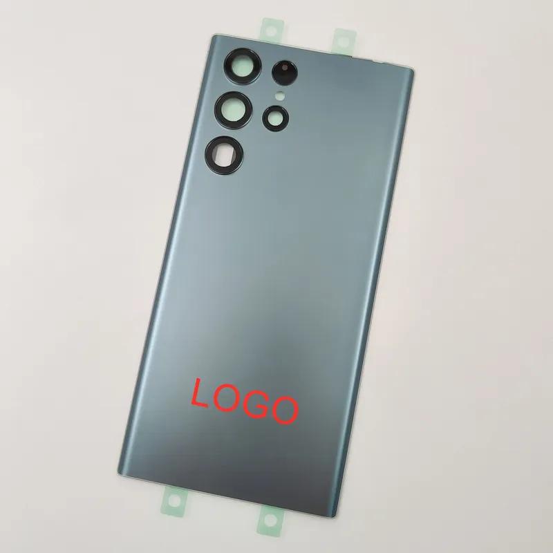 For Samsung Galaxy S22 Ultra 5G Matte Glass Battery Cover Rear Lid Back Door Housing + Original Camera Lens Glue Adhesive