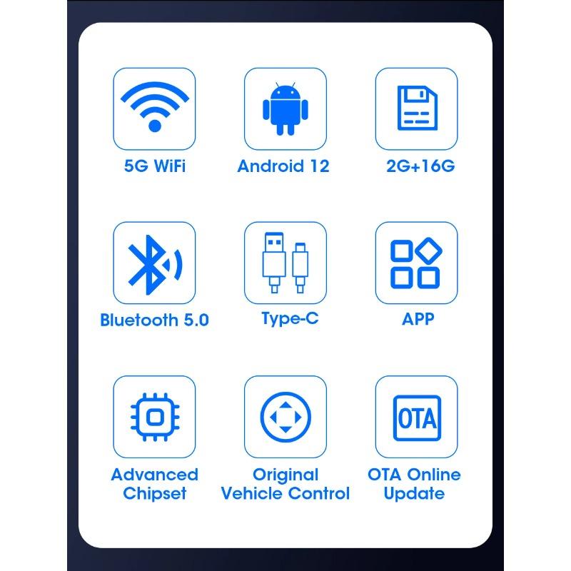 Hot 2in1 Android 12 System Wireless CarPlay Box Android Auto Adapt For Wired CarPlay Display To Wireless Smart Box OEM Upgrade