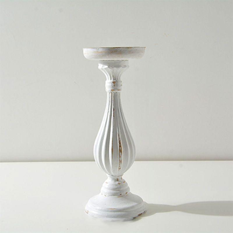 Sfeșnic cu pulbere din lemn alb Sfeșnic cu stâlp roman european