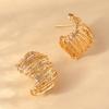 2PC Women's Fashion Geometric Wrinkle Earrings Zircon Accessories Suitable for Date, Party, Festival Gifts-1196