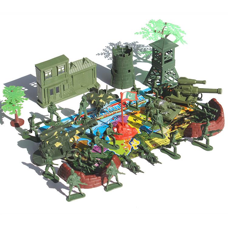 5cm Little Soldier Set: 37-Piece Children's Military Scene Toy