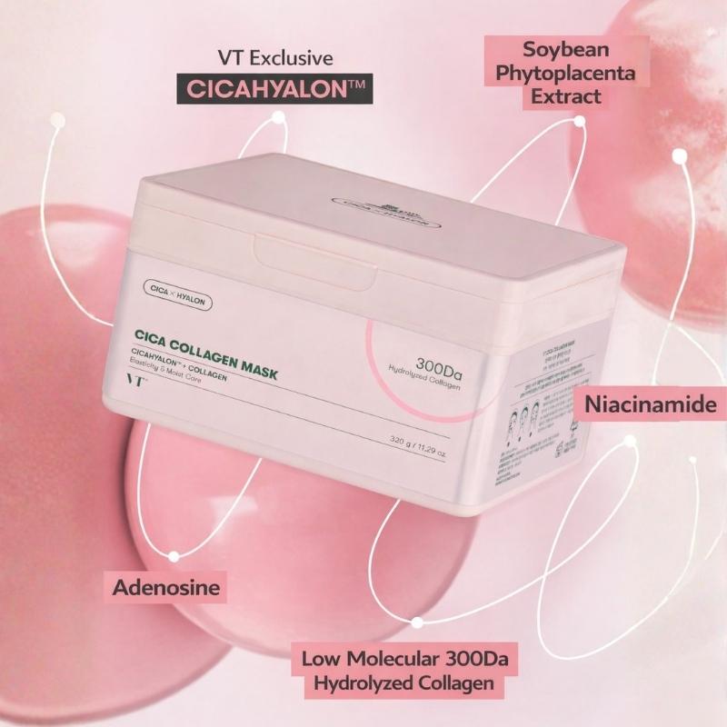 [VT COSMETICS] Cica Collagen Mask 30PCS 320g / 11.29 oz