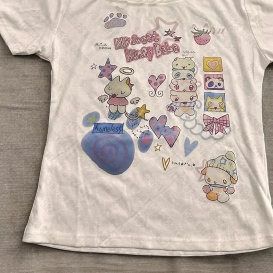 

Милые футболки с принтом для девочек, готические гранжевые графические футболки Y2k, женские футболки Emo с принтом букв, летний топ с коротким рукавом 4XL