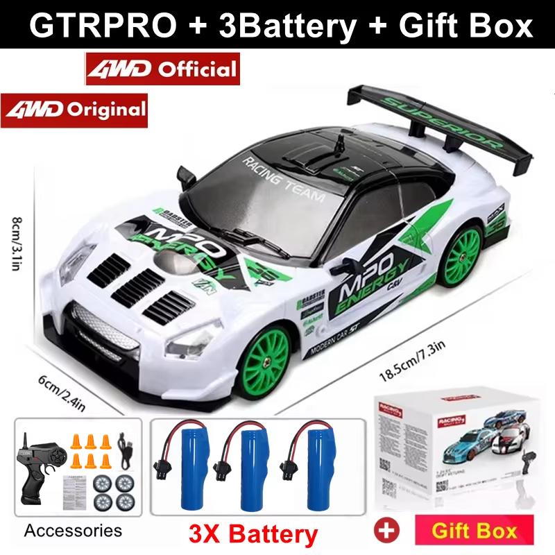4WD Remote Control Drift Car 4X4 High Speed Racing RC Car with LED Lights RTR Radio Truck Vehicle Model Toy Gift for Kids Adults