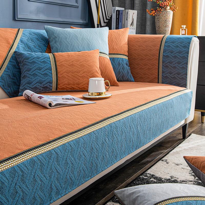 

Жаккардовый чехол для дивана из синели, простой современный нескользящий чехол для дивана, четыре сезона, универсальный доступный роскошный стиль, чехол для подушки, ткань 70*70cm