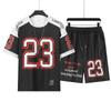 Summer New Summer Men's Sports Set Breathable Basketball T-shirt and Shorts Two Piece Set 2-Piece Set Shirt Men's Lightweig