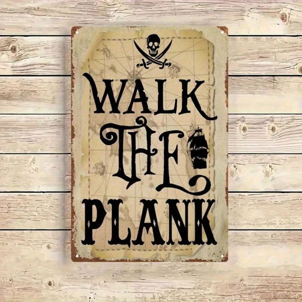 Metal Wall Art Pirate Skull Retro Poster for Home Bar