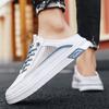 2025 Half Shoes For Men Mules Sandals Flat Summer Backless Loafers Slippers Man Slides Lace Up Mens Semi-Drag Casual Board Shoes