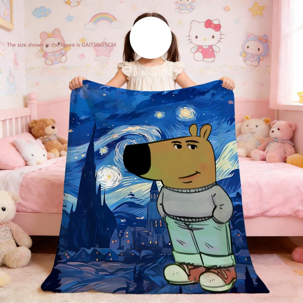 

Blanket For Funny Soft Throw Chill Blanket for Art Picnic guy Meme Bed Sofa Home Bedroom Cozy Warm Comfortable 75x90cm
