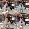 Cat Cute Cartoon Milk Tea Cup Keychain Acrylic Liquid Oil Keyring Lovely Pendant
